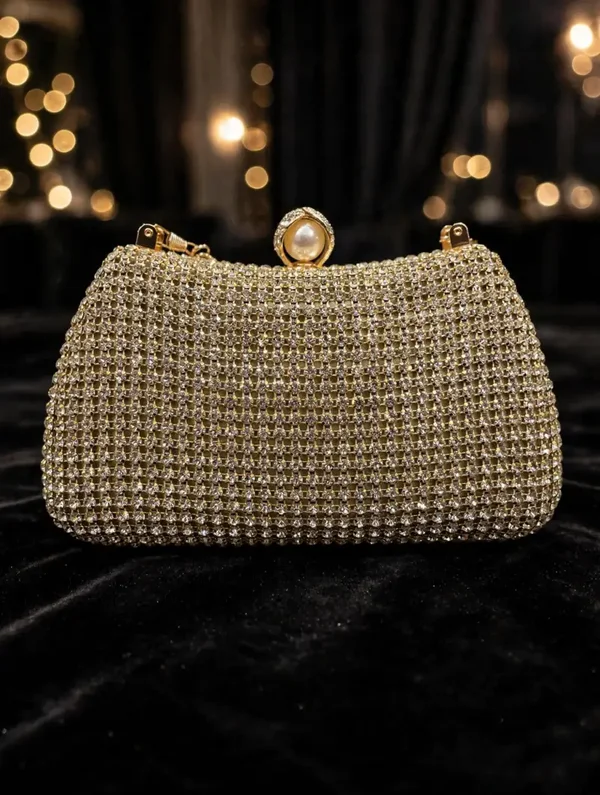 0237 Bag - Gold Crystal Evening Clutch