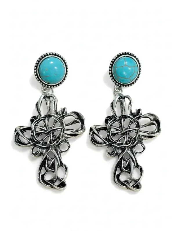Jewelry - Turquoise & Vintage Silver Earrings