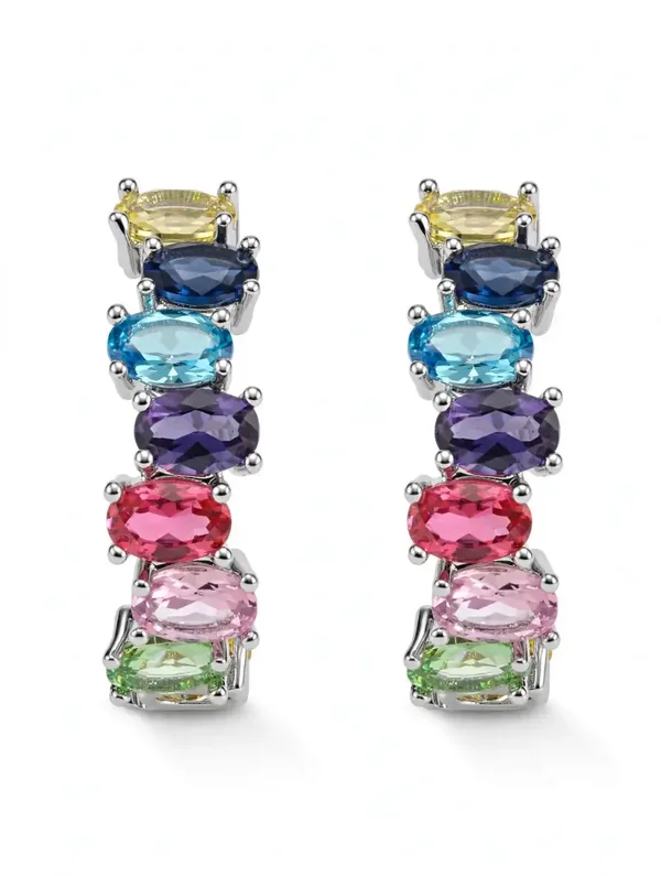 0305 Jewelry - Rainbow Crystal Hoops