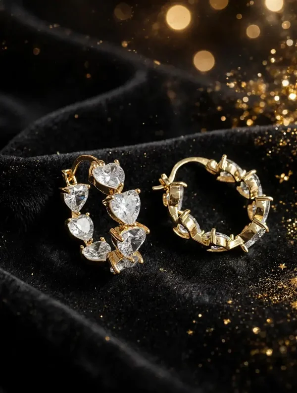 0307 Jewelry - Crystal Heart Earrings