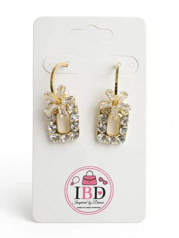0306 Jewelry - Crystal Gift Box Hoop Earrings
