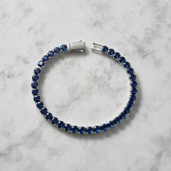 0396 Jewelry - Sapphire Ice Tennis Bracelet — Silver