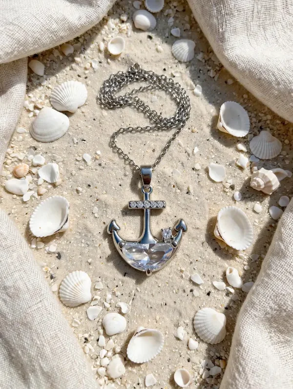 0421 Jewelry - Crystal Anchor Necklace