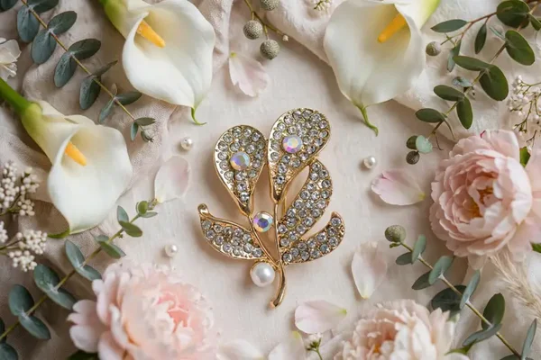 0415 0416 Jewelry - Gold Double Calla Lily Brooch
