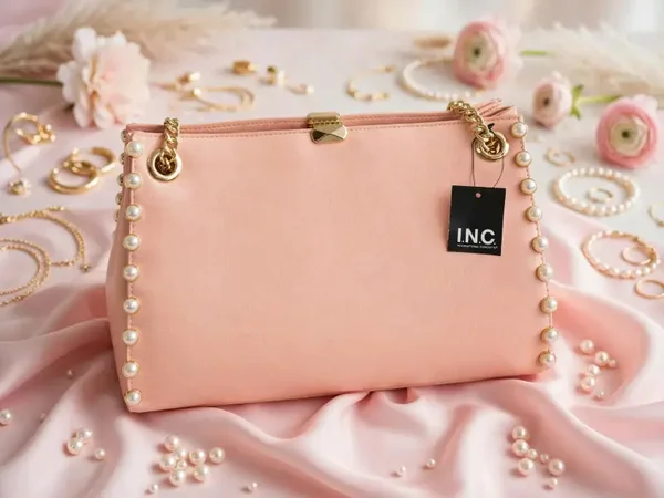 0477 Bag - I.N.C.  Pearl Stud Shoulder Bag blush pink