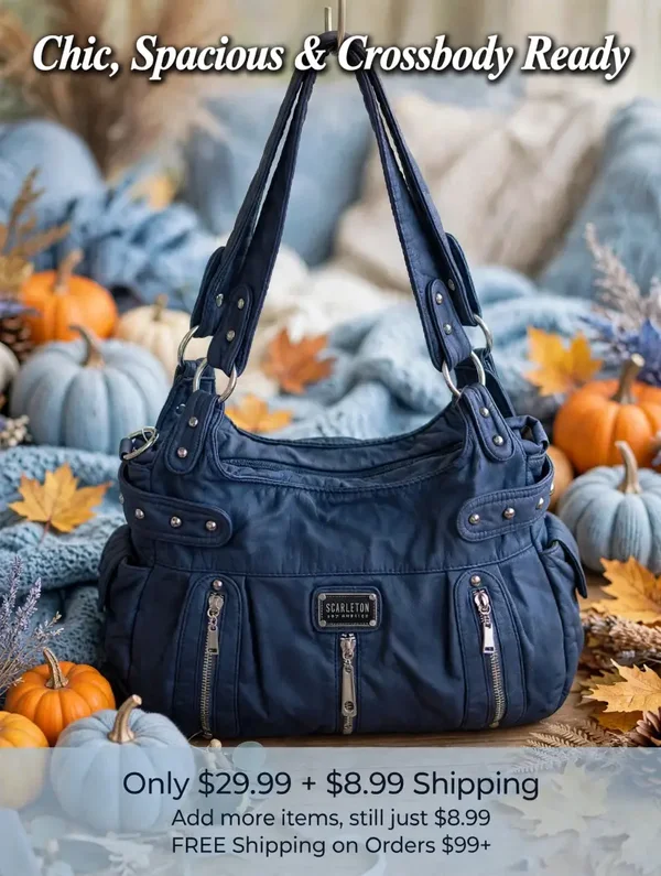 0326 Bag - Scarleton Los Angeles Navy Hobo Shoulder Bag