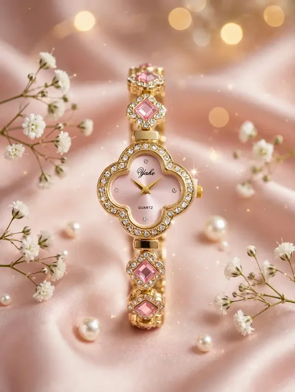 0545 Watch - Yahe Pink Crystal Watch