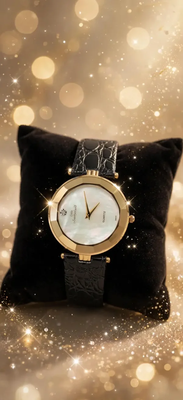 0549 Watch Little Switzerland Women’s/Men’s Quartz Watch White Dial Black Leather 17mm