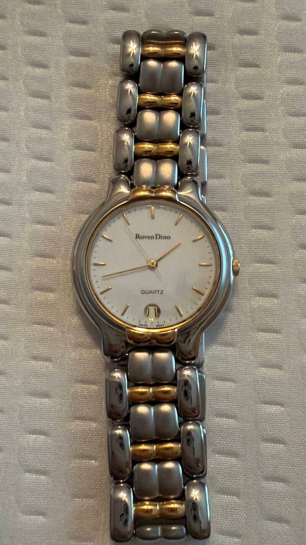 Watch - Roven Dino Quartz Two-Tone Stainless Watch White Dial 26mm Date 30m