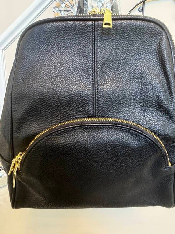 Bags - Scarleton Black Zip Backpack Purse Gold Hardware Outer Pockets Top Handle
