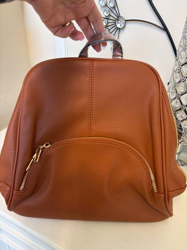 Bag - Scarleton Brown Pebbled Zip Backpack