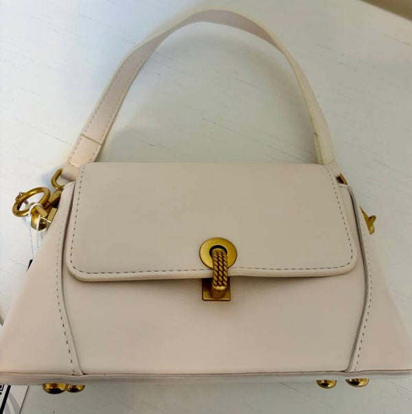 Bag - Scarleton Ivory Small Bag Gold Hardware Pearl Charm