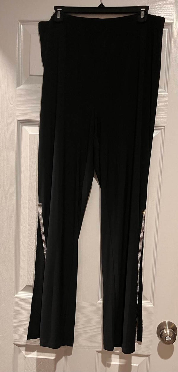 Clothing - MSK Women’s Black Rhinestone Side Slit Dress Pants XL