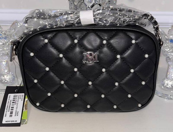 Bag - Badgley Mischka  Quilted Pearl Stud Camera Bag