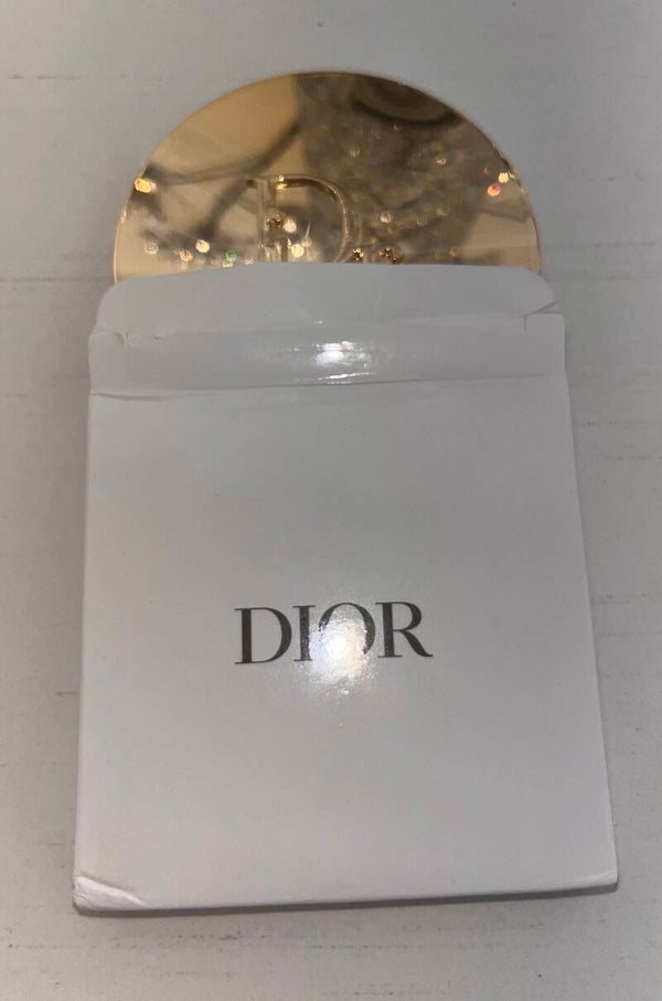 Mirror - Dior Gold Round Double-Sided Compact Makeup Mirror, Polished Metal Frame