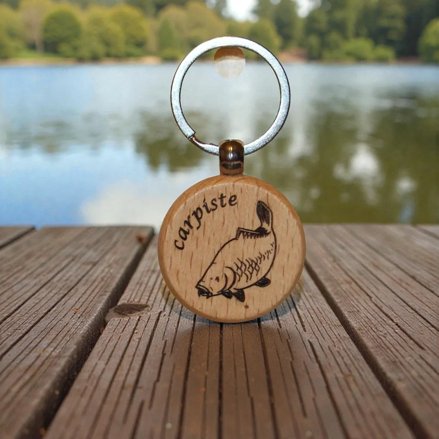 Porte Clés en Bois  Carpe