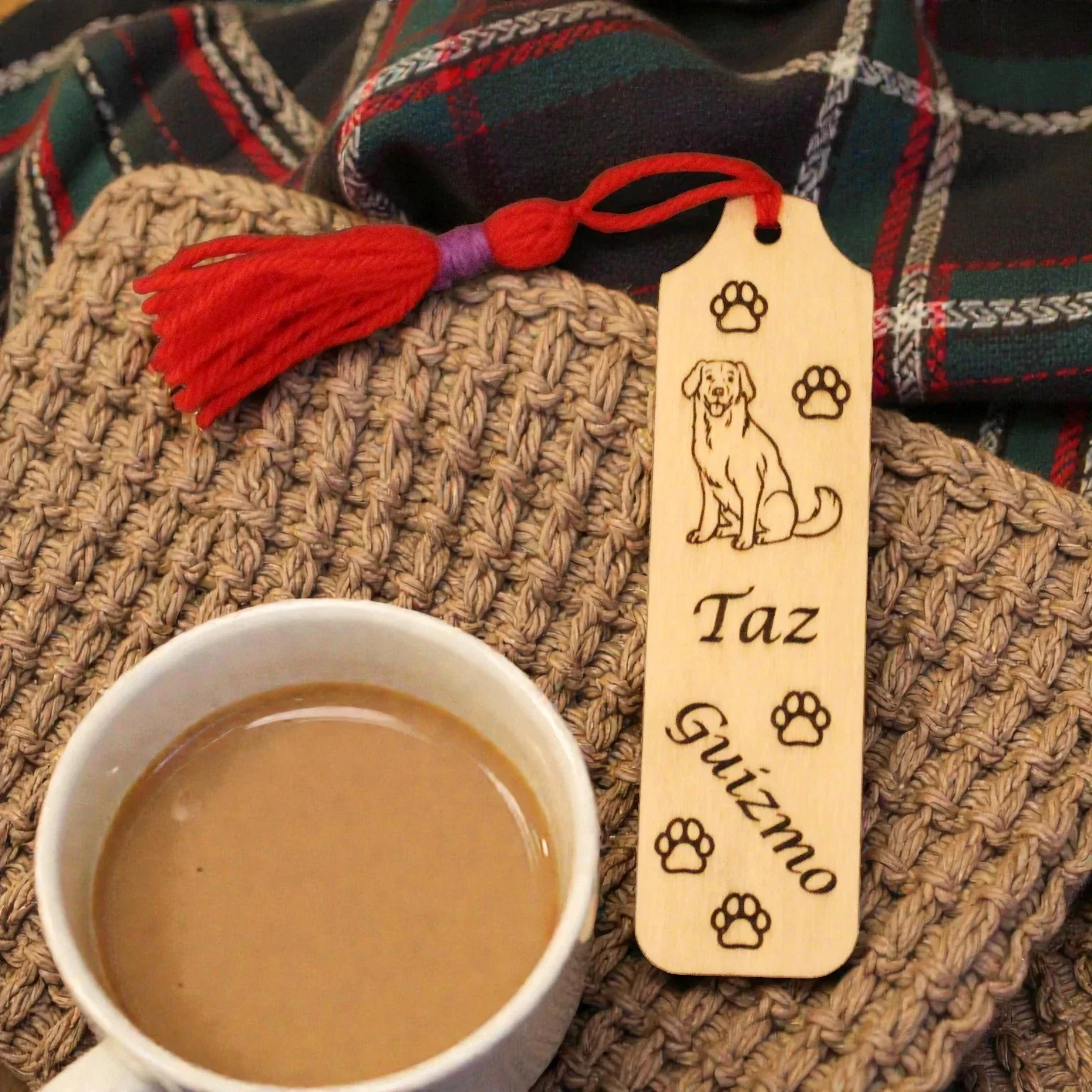 Marque Page Chien en Bois Personnalisable