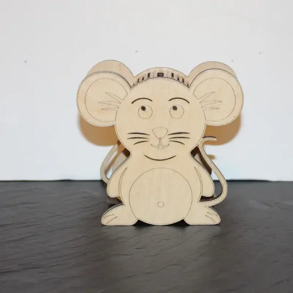 Tirelire Souris en Bois