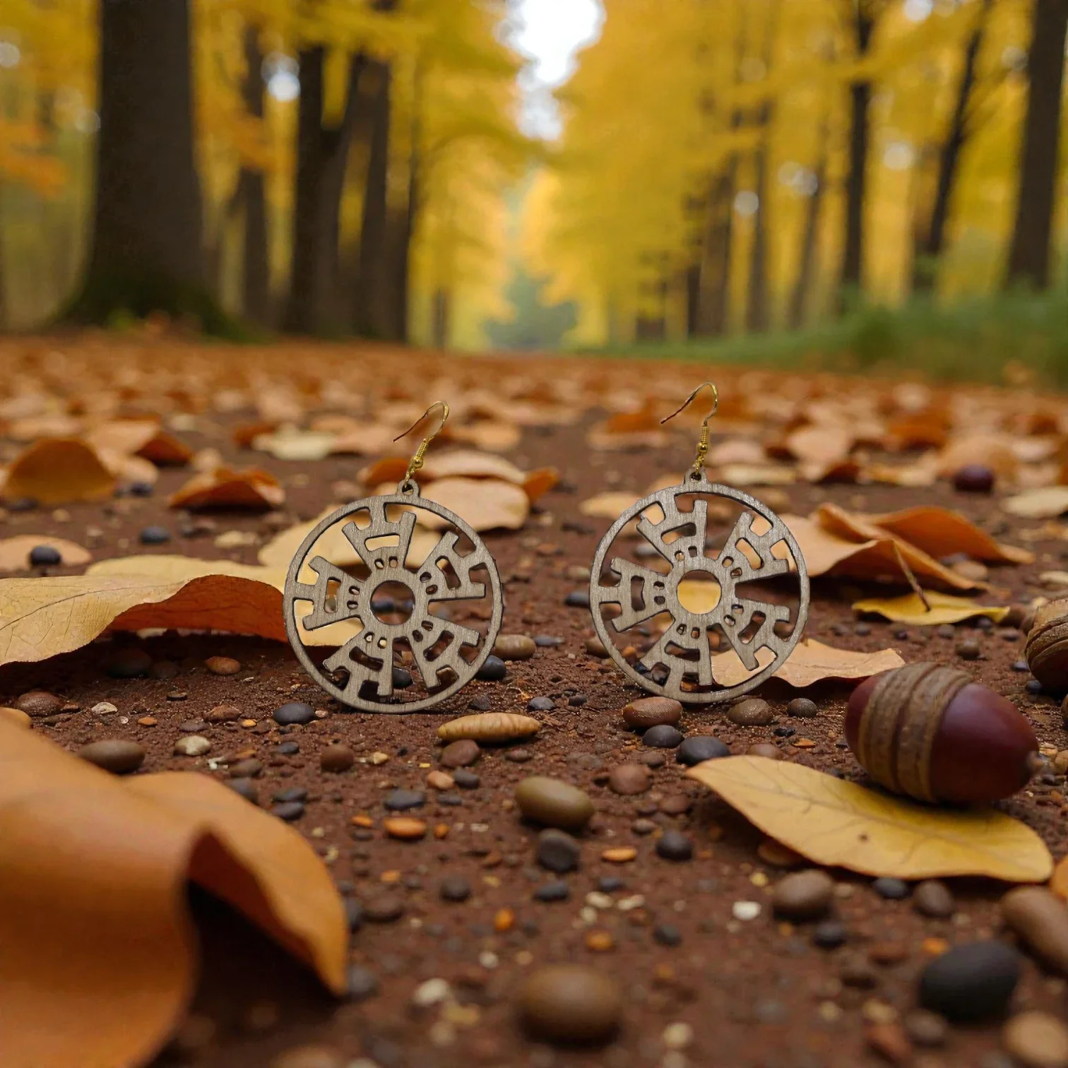 Boucles d'Oreilles en Bois Artisanales - Bijoux