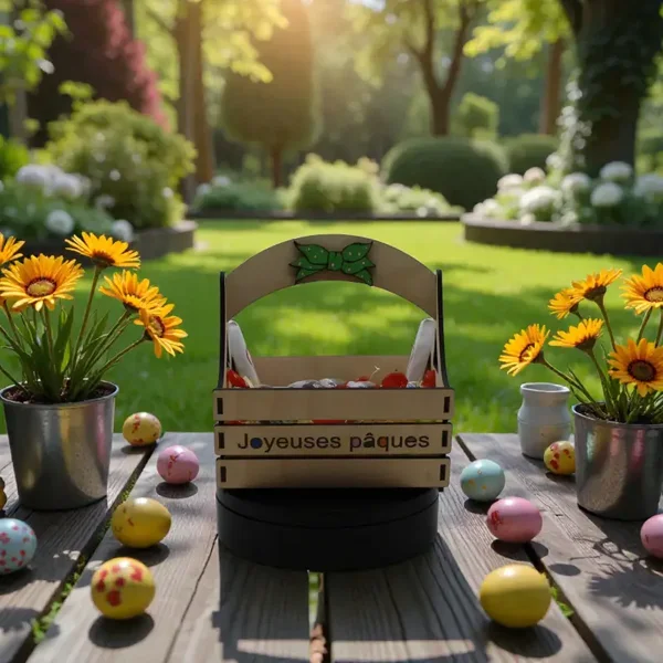 panier de pâques en bois
