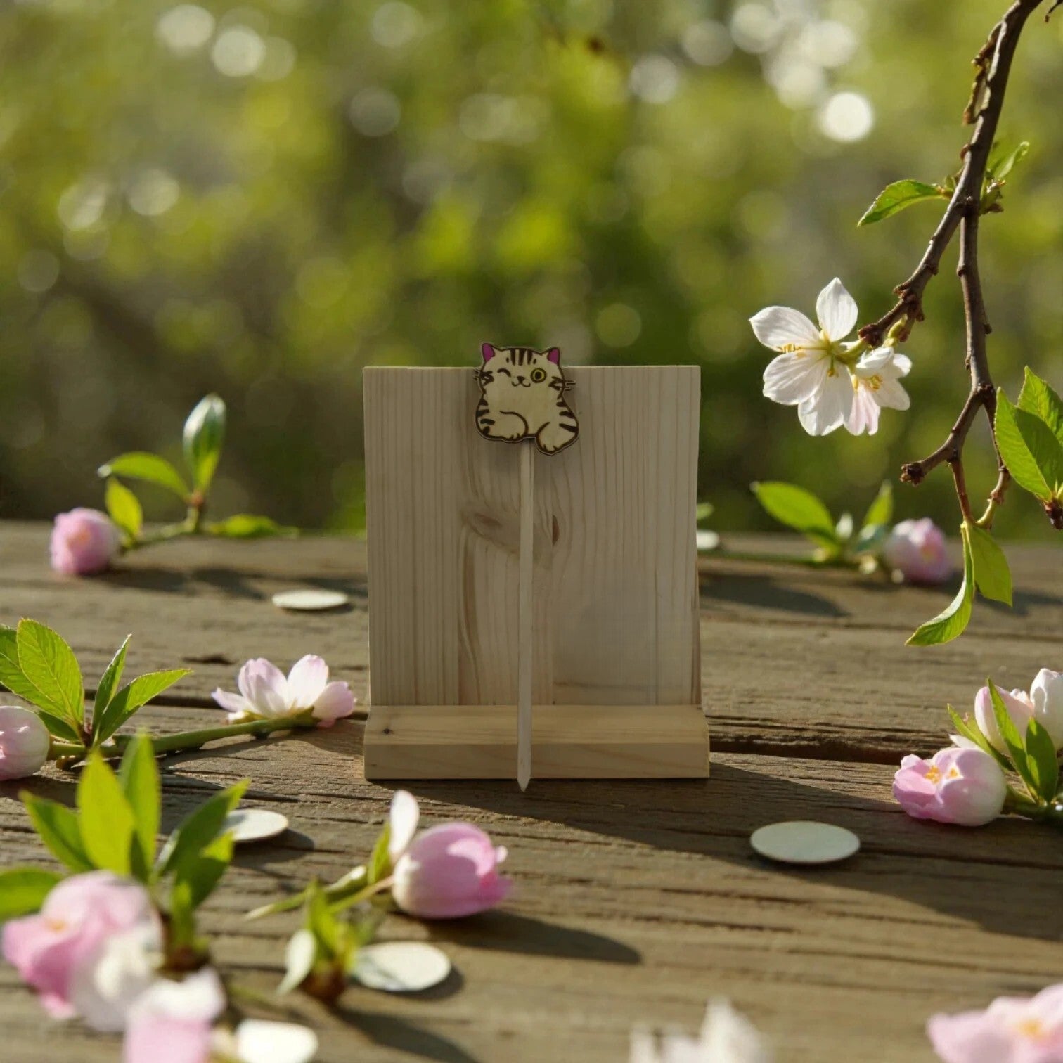 Pics motif chat pour pots de fleur