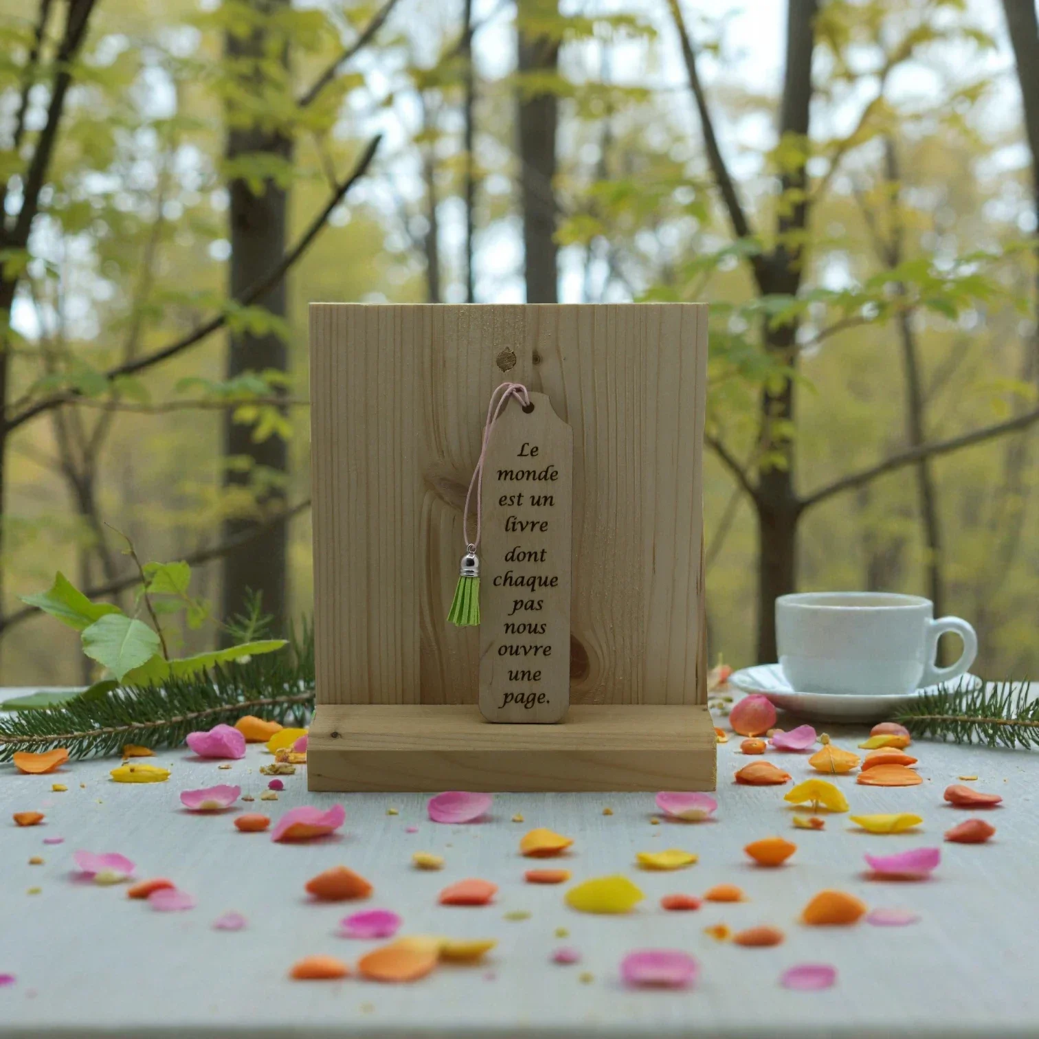 Marque page en bois citation