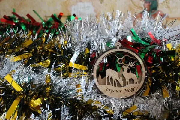 Boule de Noël Rennes Ronde 3D - Décoration Bois Artisanale