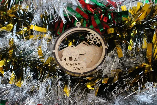 Boule de Noël motif Ours 3D