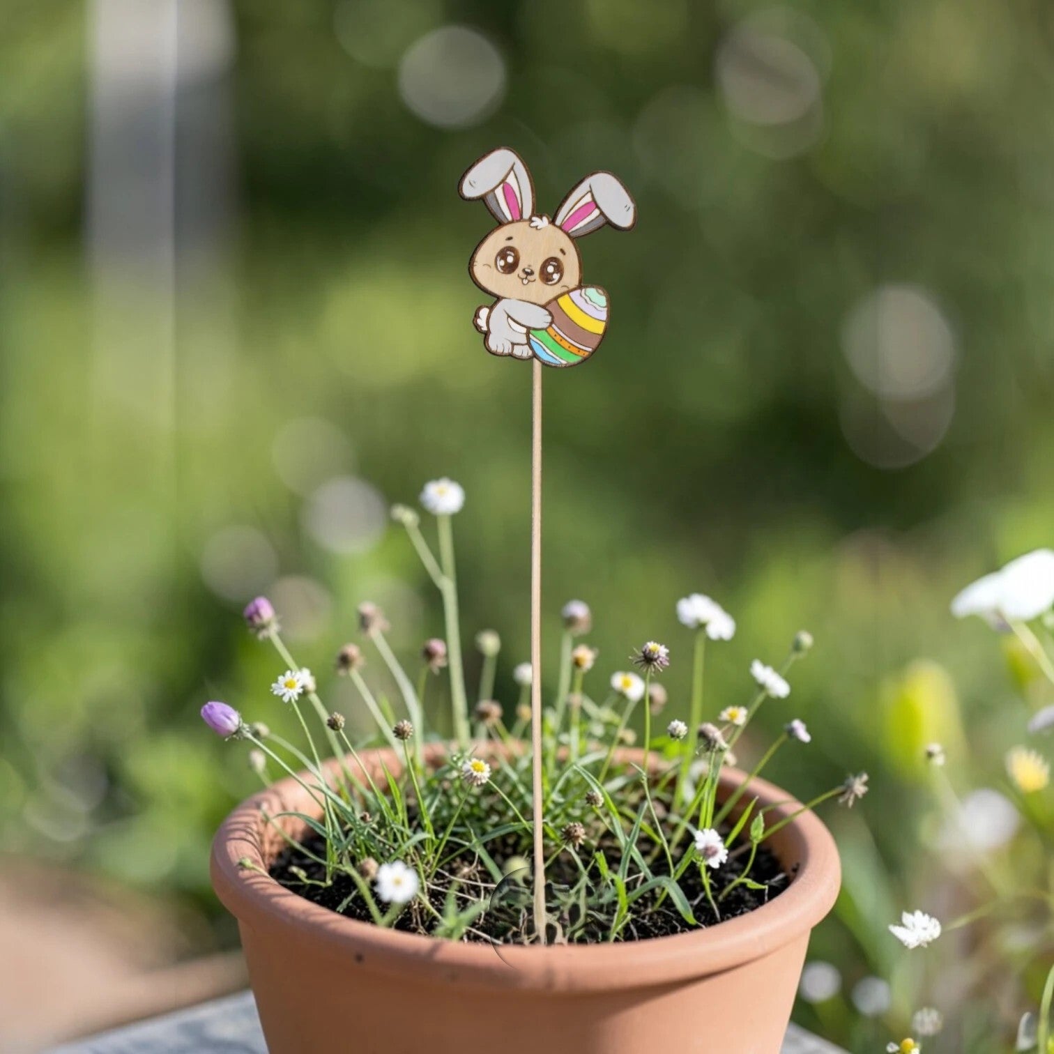 Étiquettes en Bois Pour Pot de Fleur Décoration de Pâques
