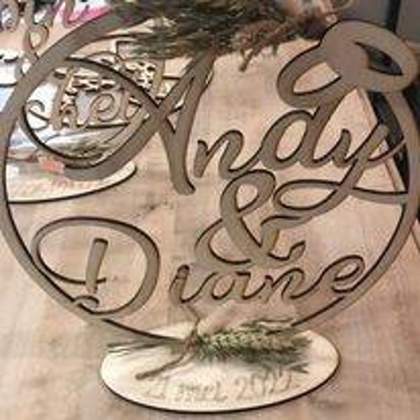 houtdeco huwelijk gepersonaliseerd icl trouwdatum