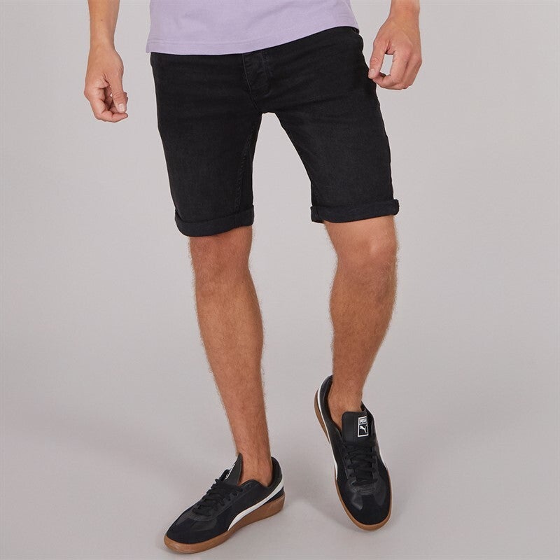Crosshatch Mens Tadcaster Mens Denim Shorts Light Wash