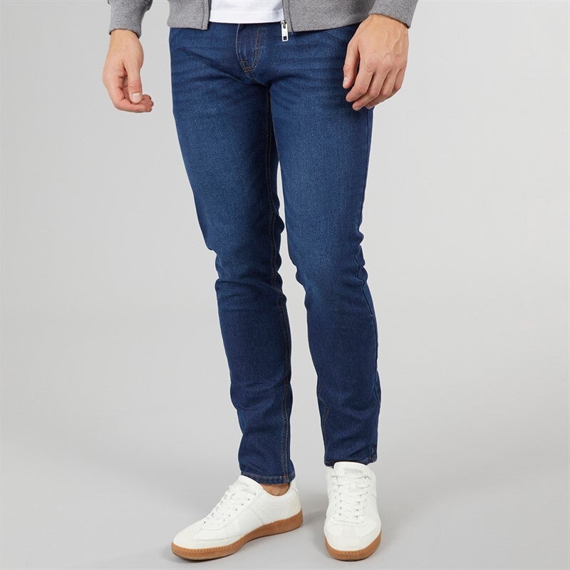 Crosshatch Mens Durtan Slim Fit Jeans Mid Wash