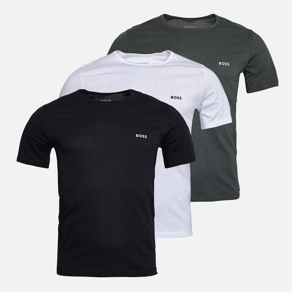 Hugo Boss BOSS Mens Three Pack T-Shirts White/​Light Grey/​Charcoal
