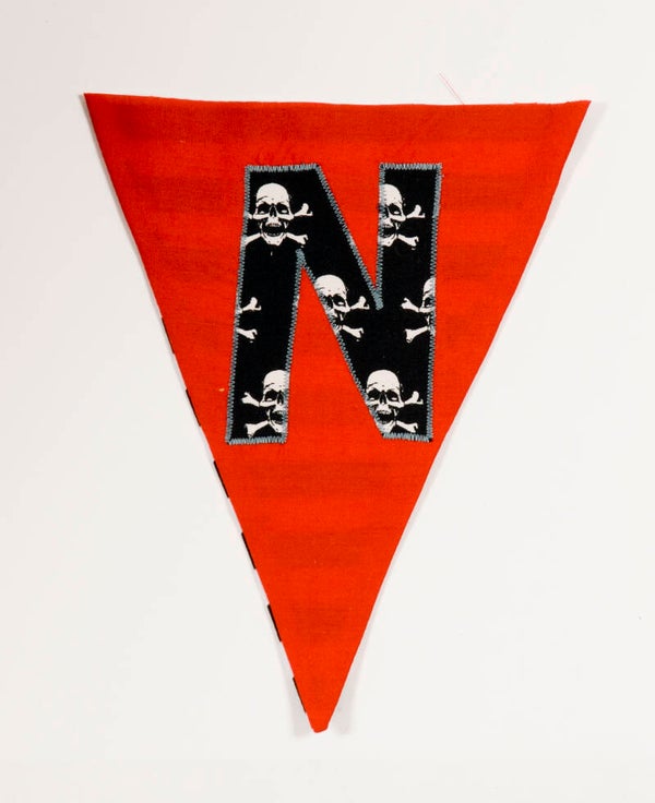 Red Flag Pirate Letter N