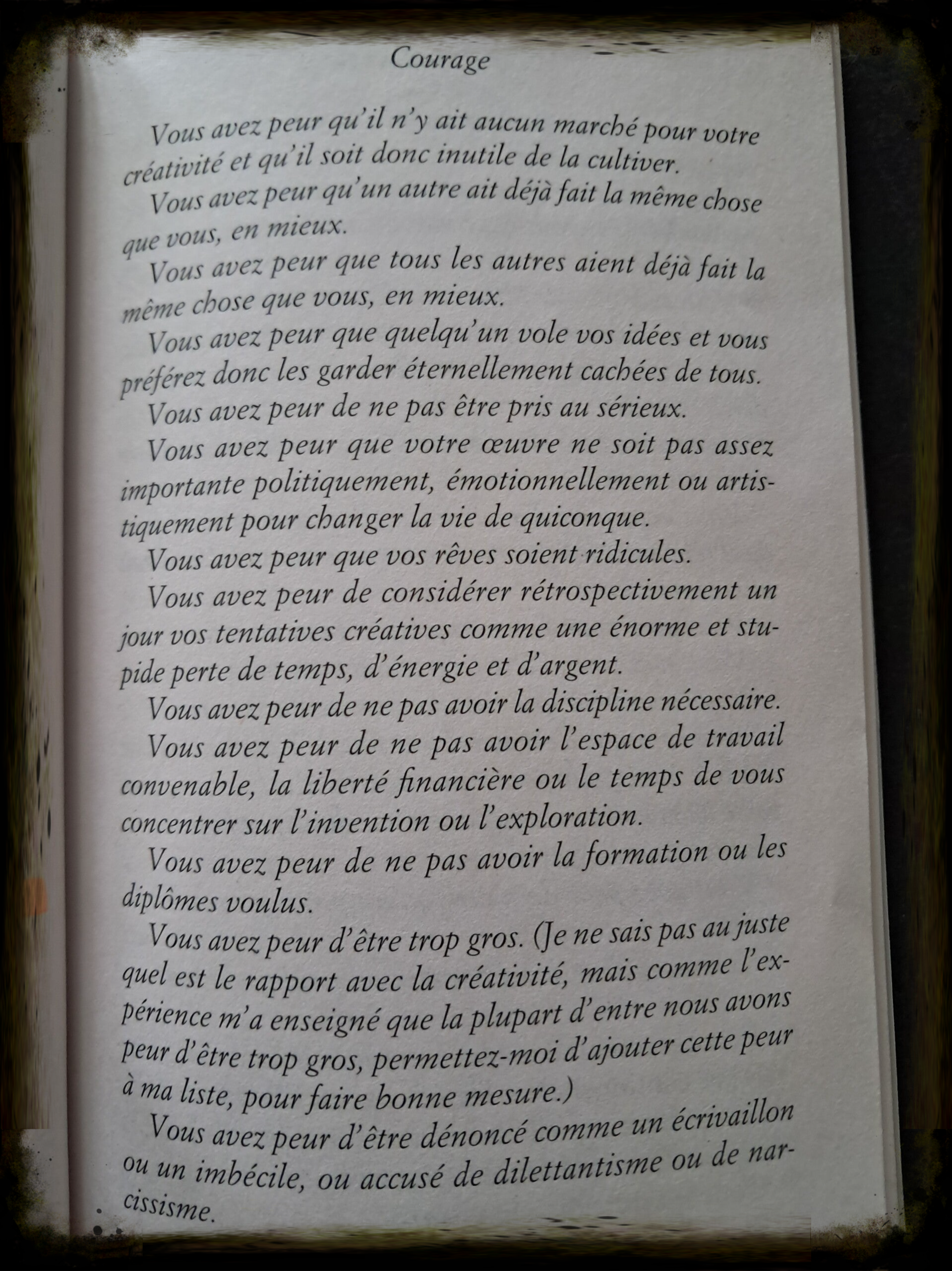 Elisabeth GILBERT - Les peurs - Courage