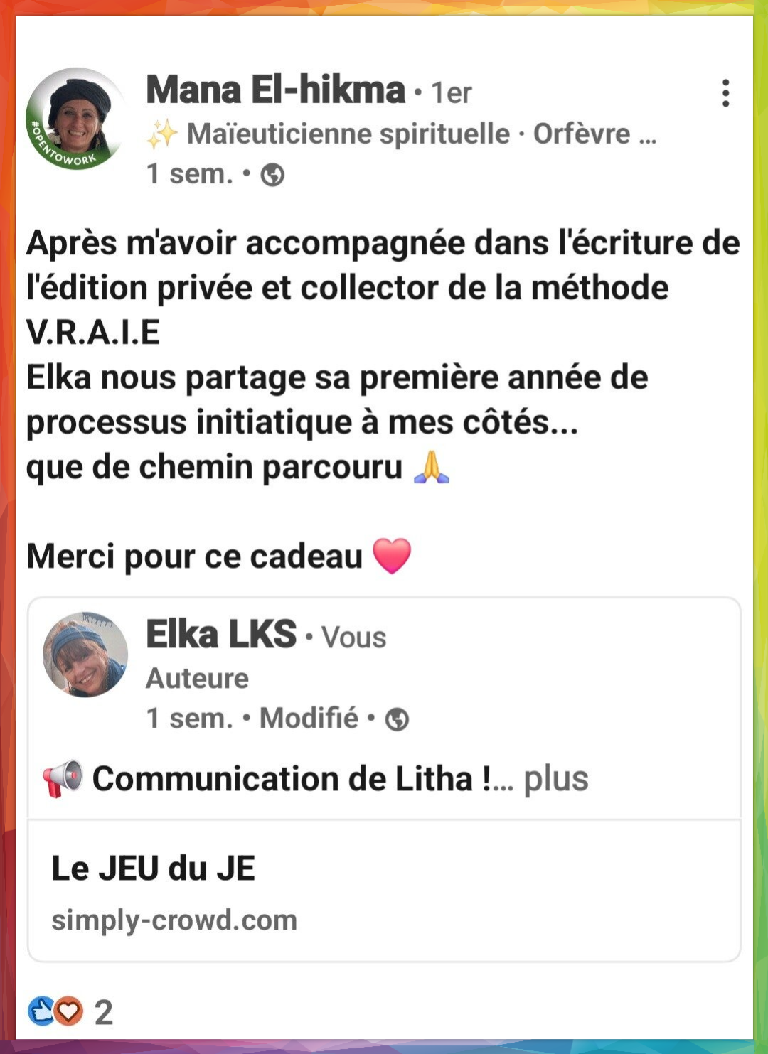 Relai du livre "Le Jeu du Je"