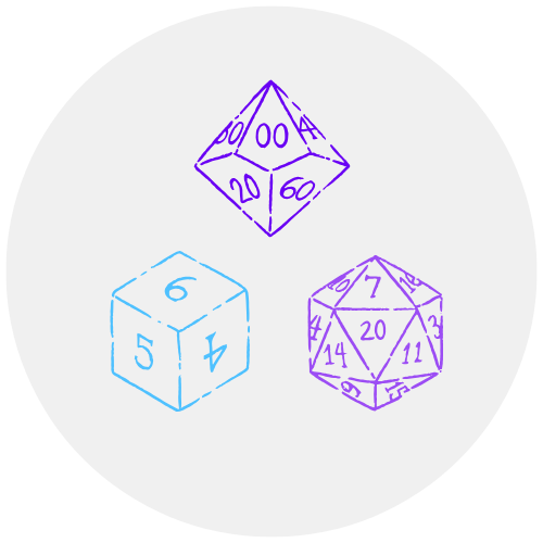 kostka d10 kostka dziesięciościenna  kostka d20 kostka dwudziestościenna kostka d6 kostka sześciościenna