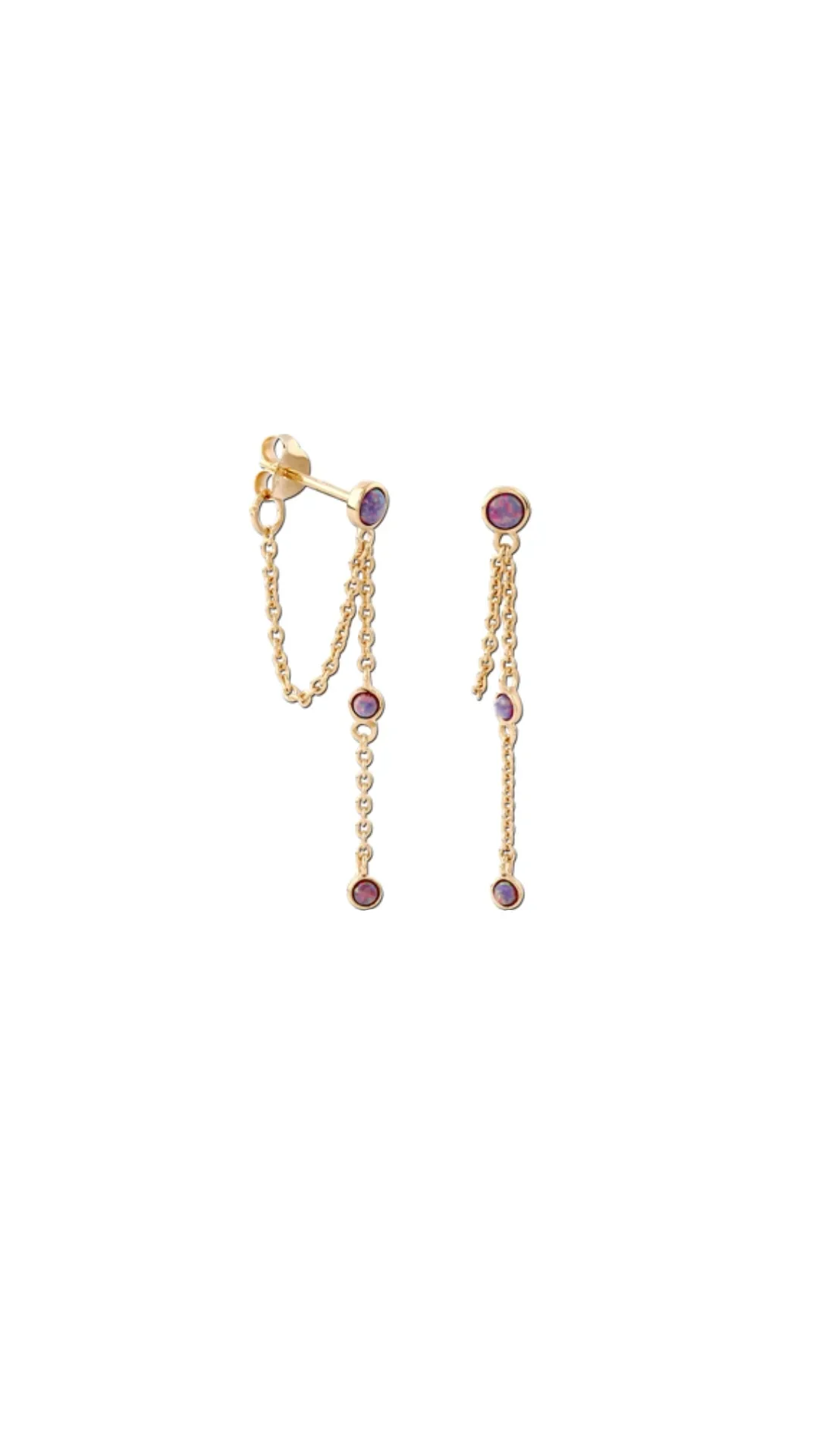 Purple rain chain earring
