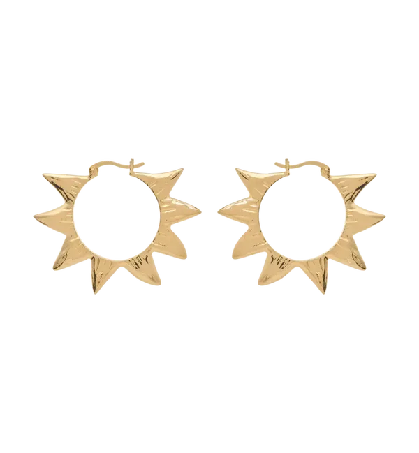Large Soleil Hoop Earrings Goldplated
