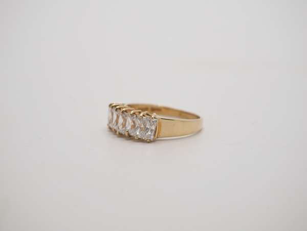 Vintage 14k gouden ring met zirkonia