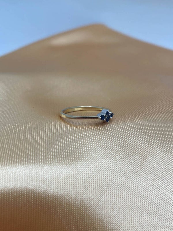 Vintage 14k gouden ring met saffier