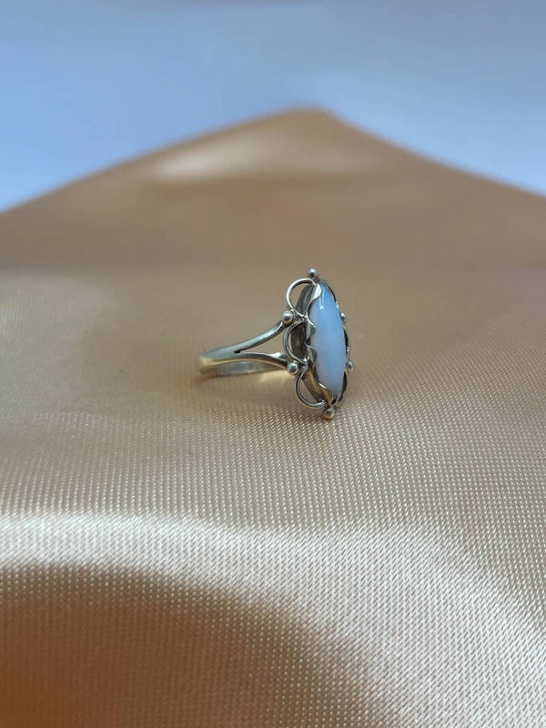 Vintage 14k gouden ring met opaal