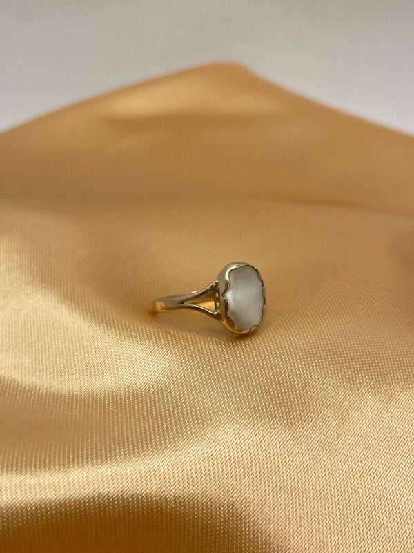 Vintage 14k gouden ring met parelmoer