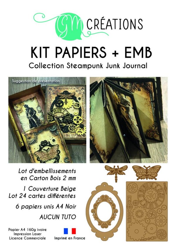 Kit Papiers + Emb - Thème Steampunk
