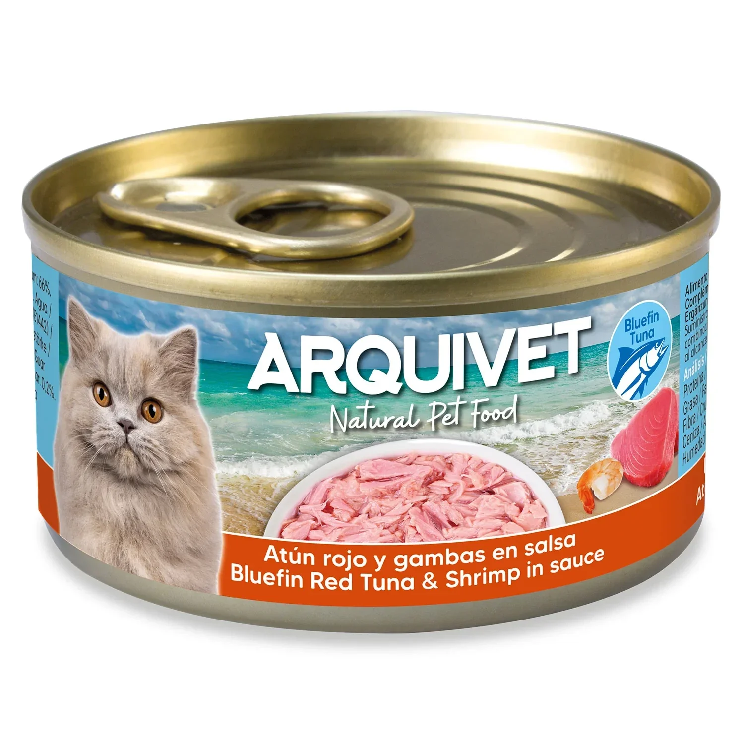 Atún rojo y gambas en salsa - mini filetes para gato