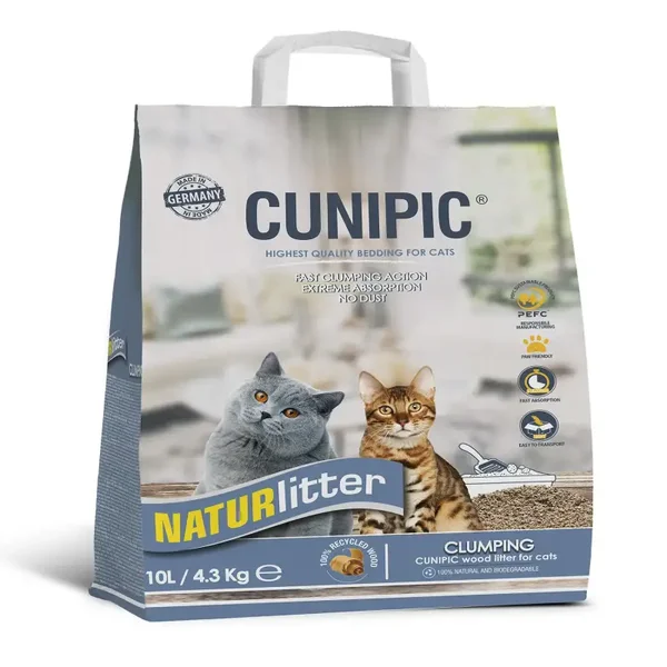 Lecho Natural Aglomerante Naturlitter para Gatos