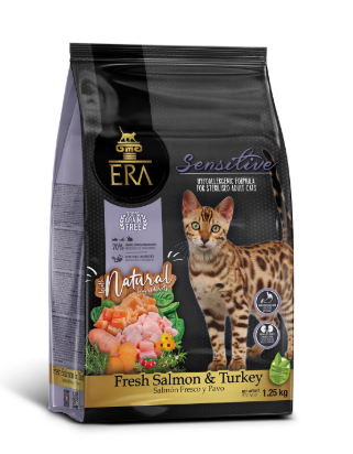 ERA GRAIN FREE SALMON Y PAVO - GATOS ADULTOS ESTERILIZADOS Y CON DIGESTIONES SENSIBLES