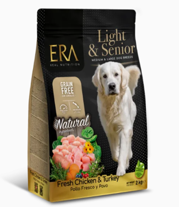 ERA GRAIN FREE SENIOR & LIGHT POLLO Y PAVO - RAZA MEDIANA Y GRANDE