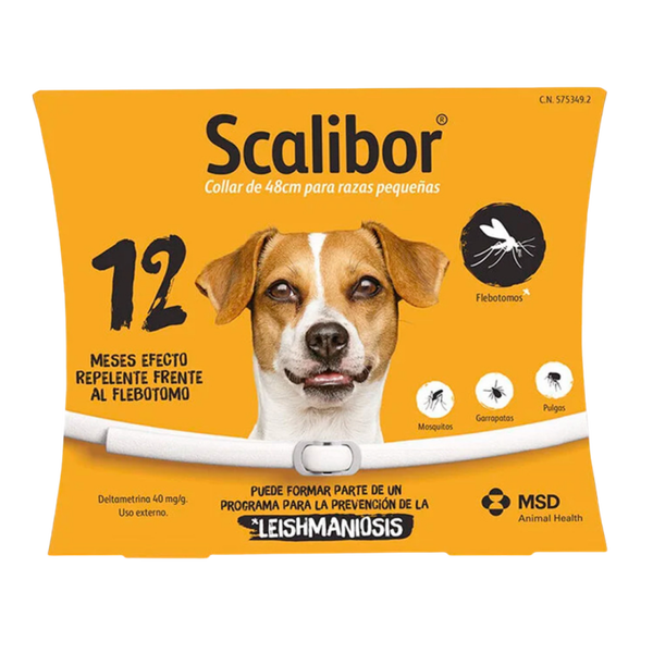 SCALIBOR COLLAR ANTIPARASITARIO 48 CM PERRO PEQUEÑO
