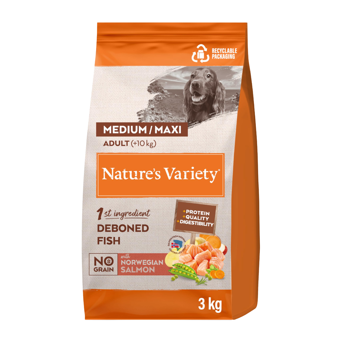 NATURE'S VARIETY NO GRAIN ADULT MED/MAXI SALMÓN